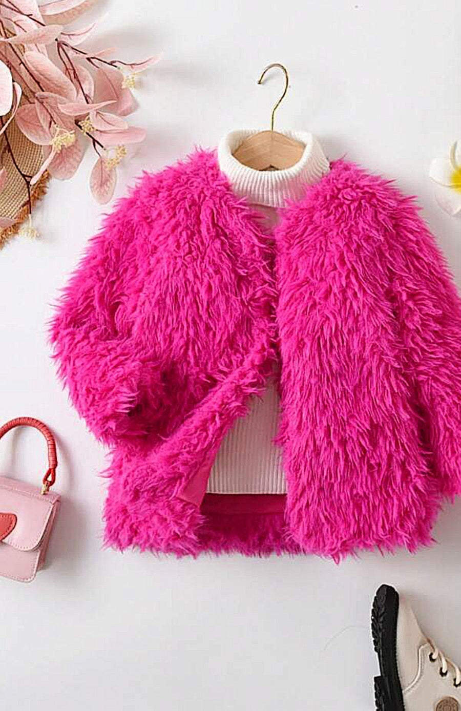 Fluffy Hot Pink Coat