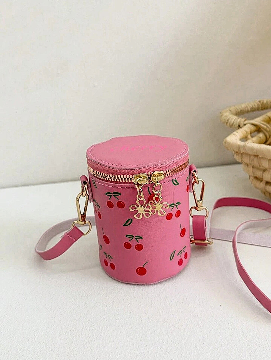 Mini Cherry Bucket Bag