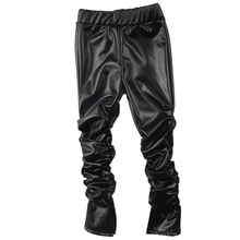 Load image into Gallery viewer, Split Hem Leather Stacked Pants
